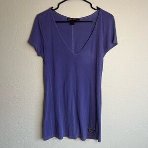 The Same Guy Purple V neck shirt large